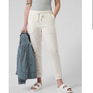 Athleta Cream Track Pants